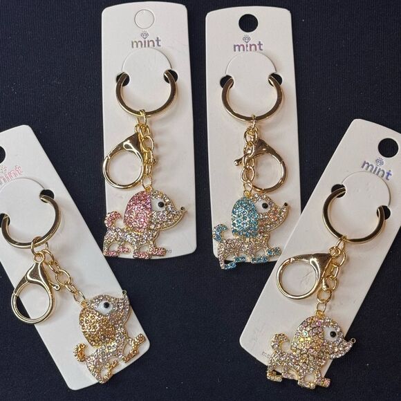 Mint Sparkly Dog Keychain/Purse Charm Pink - Picture 5 of 12